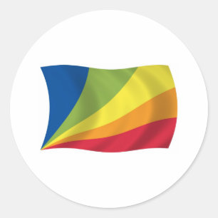 Redondo Adesivo da bandeira do Lingua Franca Nova