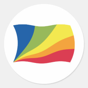 Redondo Adesivo da bandeira do Lingua Franca Nova