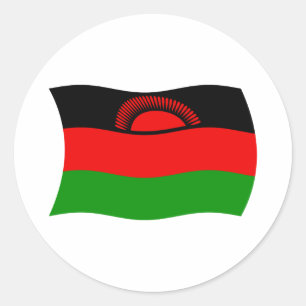 Redondo Adesivo da Bandeira do Malawi