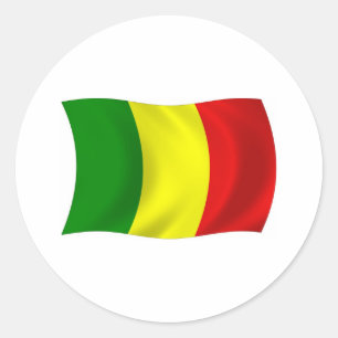 Redondo Adesivo da Bandeira do Mali