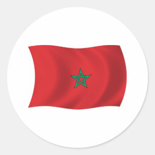 Redondo Adesivo da Bandeira do Marrocos