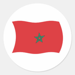 Redondo Adesivo da Bandeira do Marrocos