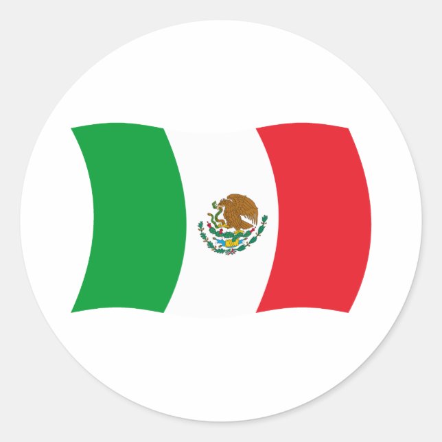 Redondo Adesivo da Bandeira do México (Frente)