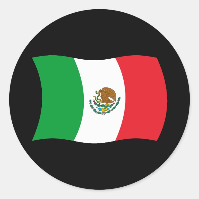Redondo Adesivo da Bandeira do México (Frente)