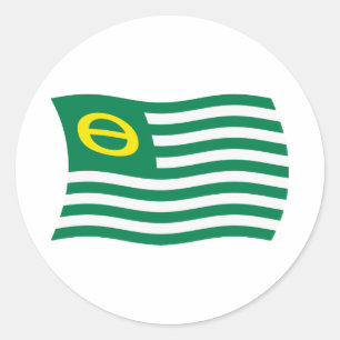Redondo Adesivo da Bandeira do Movimento Ecológico