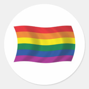 Redondo Adesivo da Bandeira do Movimento Orgulho Gay
