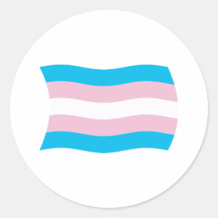 Redondo Adesivo da Bandeira do Orgulho Transgênero