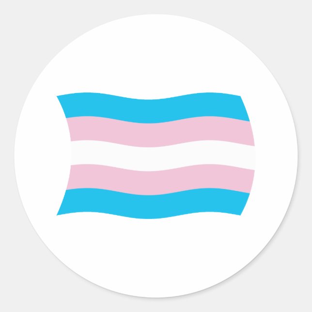 Redondo Adesivo da Bandeira do Orgulho Transgênero (Frente)