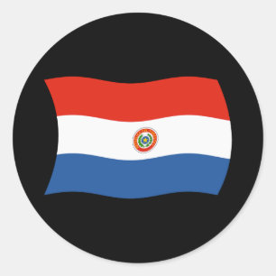 Redondo Adesivo da Bandeira do Paraguai
