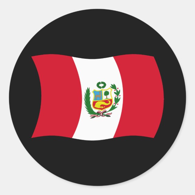 Redondo Adesivo da Bandeira do Peru (Frente)