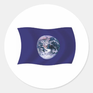 Redondo Adesivo da Bandeira do Planeta Terra