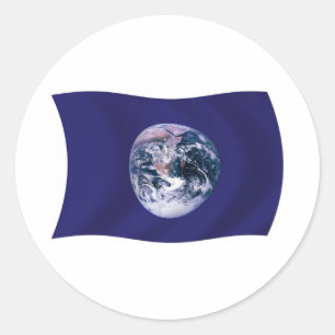 Redondo Adesivo da Bandeira do Planeta Terra