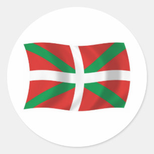 Redondo Adesivo da Bandeira do Povo Basco