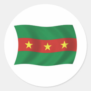 Redondo Adesivo da Bandeira do Povo Ewe