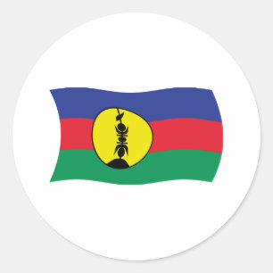 Redondo Adesivo da Bandeira do Povo Kanak