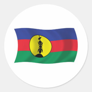 Redondo Adesivo da Bandeira do Povo Kanak