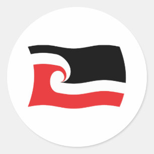 Redondo Adesivo da Bandeira do Povo Maori
