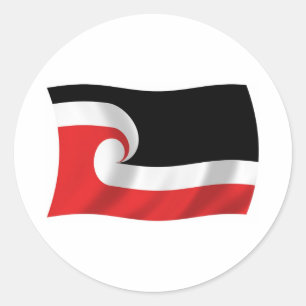 Redondo Adesivo da Bandeira do Povo Maori