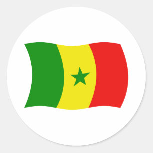 Redondo Adesivo da Bandeira do Senegal