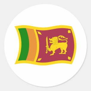 Redondo Adesivo da Bandeira do Sri Lanka