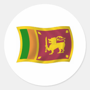 Redondo Adesivo da Bandeira do Sri Lanka