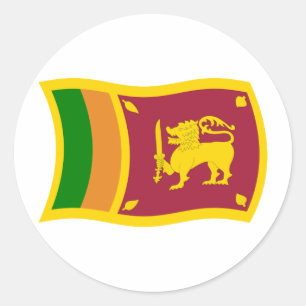Redondo Adesivo da Bandeira do Sri Lanka