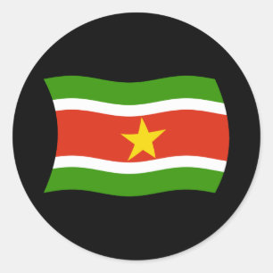 Redondo Adesivo da Bandeira do Suriname
