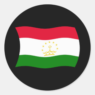 Redondo Adesivo da Bandeira do Tajiquistão