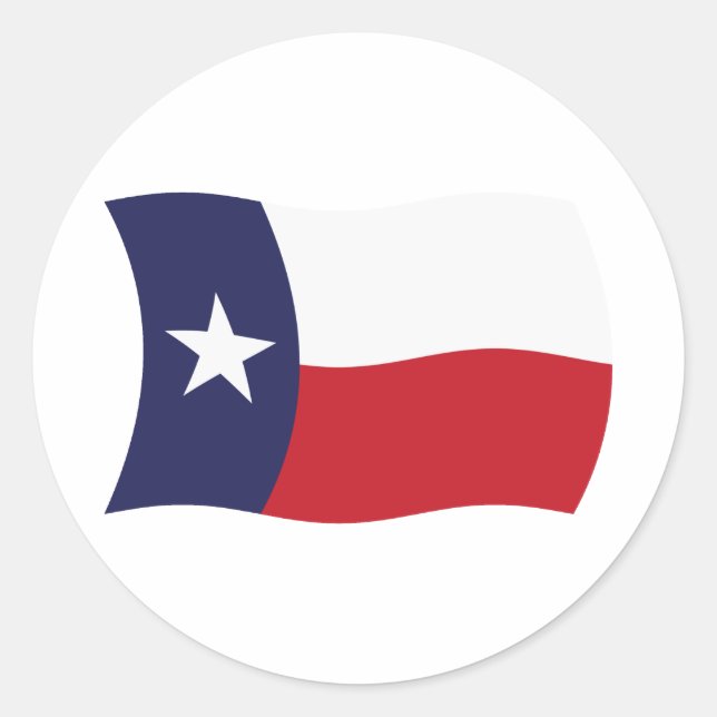 Redondo Adesivo da Bandeira do Texas (Frente)