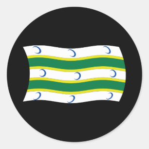 Redondo Adesivo da Bandeira do Turcomenistão