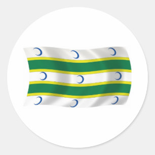 Redondo Adesivo da Bandeira do Turcomenistão