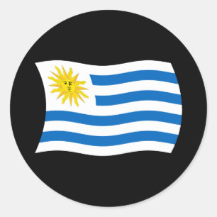 Redondo Adesivo da Bandeira do Uruguai