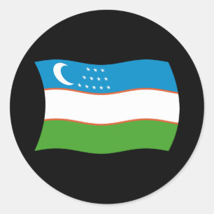 Redondo Adesivo da Bandeira do Uzbequistão