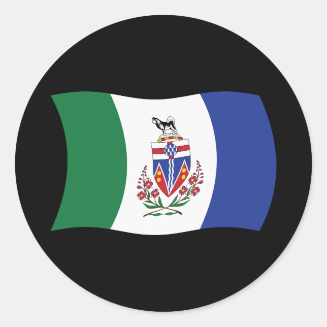 Redondo Adesivo da Bandeira do Yukon (Frente)