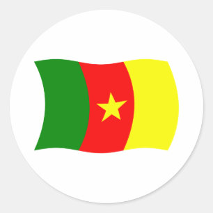 Redondo Adesivo da Bandeira dos Camarões