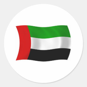 Redondo Adesivo da Bandeira dos Emirados Árabes Unidos