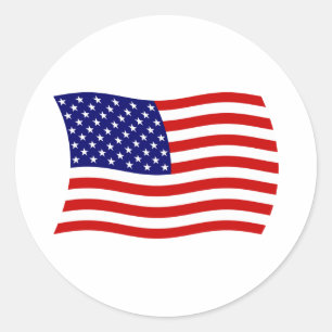 Redondo Adesivo da Bandeira dos Estados Unidos da América