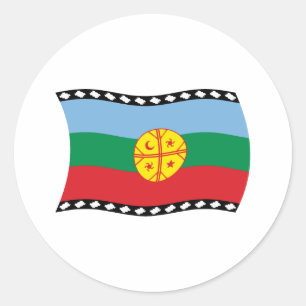 Redondo Adesivo da Bandeira dos Mapuches