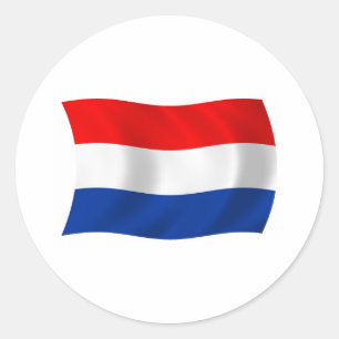 Redondo Adesivo da Bandeira dos Países Baixos