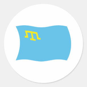 Redondo Adesivo da Bandeira dos Tártaros da Crimeia