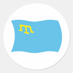 Redondo Adesivo da Bandeira dos Tártaros da Crimeia