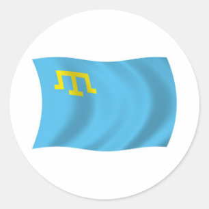 Redondo Adesivo da Bandeira dos Tártaros da Crimeia