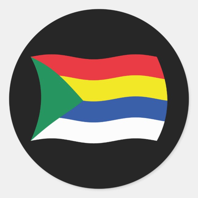 Redondo Adesivo da Bandeira Druzista (Frente)