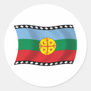 Redondo Adesivo da Bandeira Mapuche