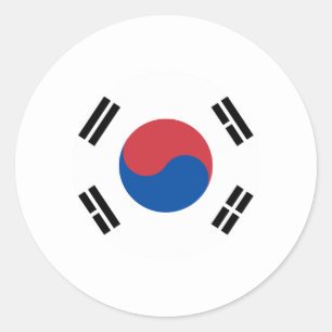 Redondo Adesivo da Bandeira Nacional da Coreia do Sul