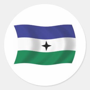 Redondo Adesivo da Bandeira Nacionalista Bubi