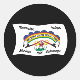 Redondo Adesivo da Bandeira Sioux do Rio Cheyenne