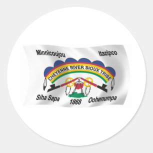Redondo Adesivo da Bandeira Sioux do Rio Cheyenne