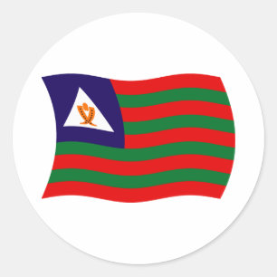 Redondo Adesivo da Bandeira Tribal Bubi