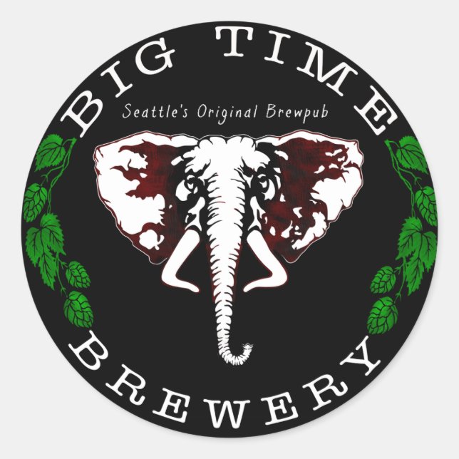 Redondo Adesivo da Big Time Brewery (Frente)